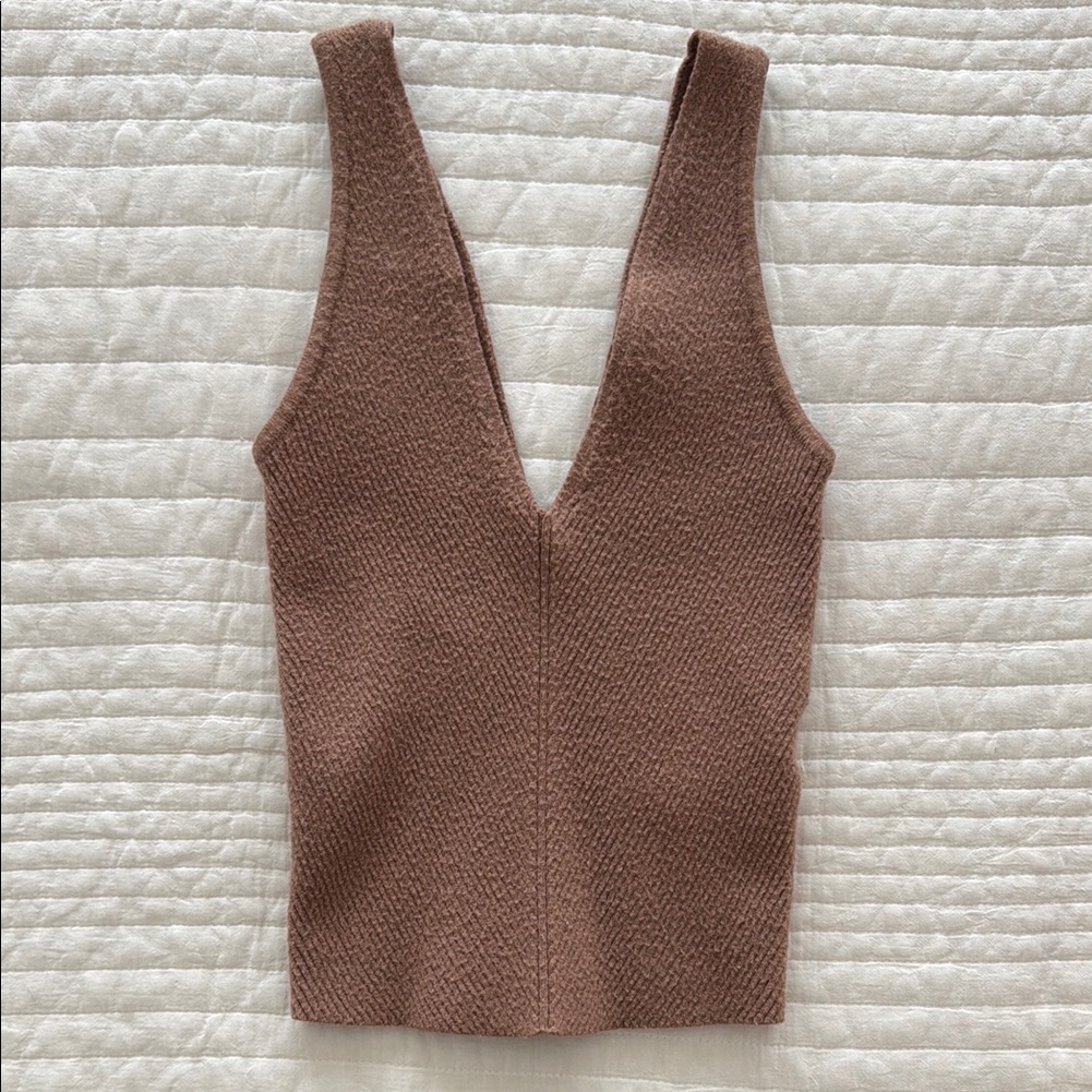 Abercrombie Brown Knit Sleeveless Top